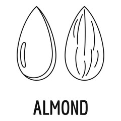 Sticker - Almond icon. Outline illustration of almond vector icon for web design isolated on white background