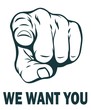 We want you. Vector