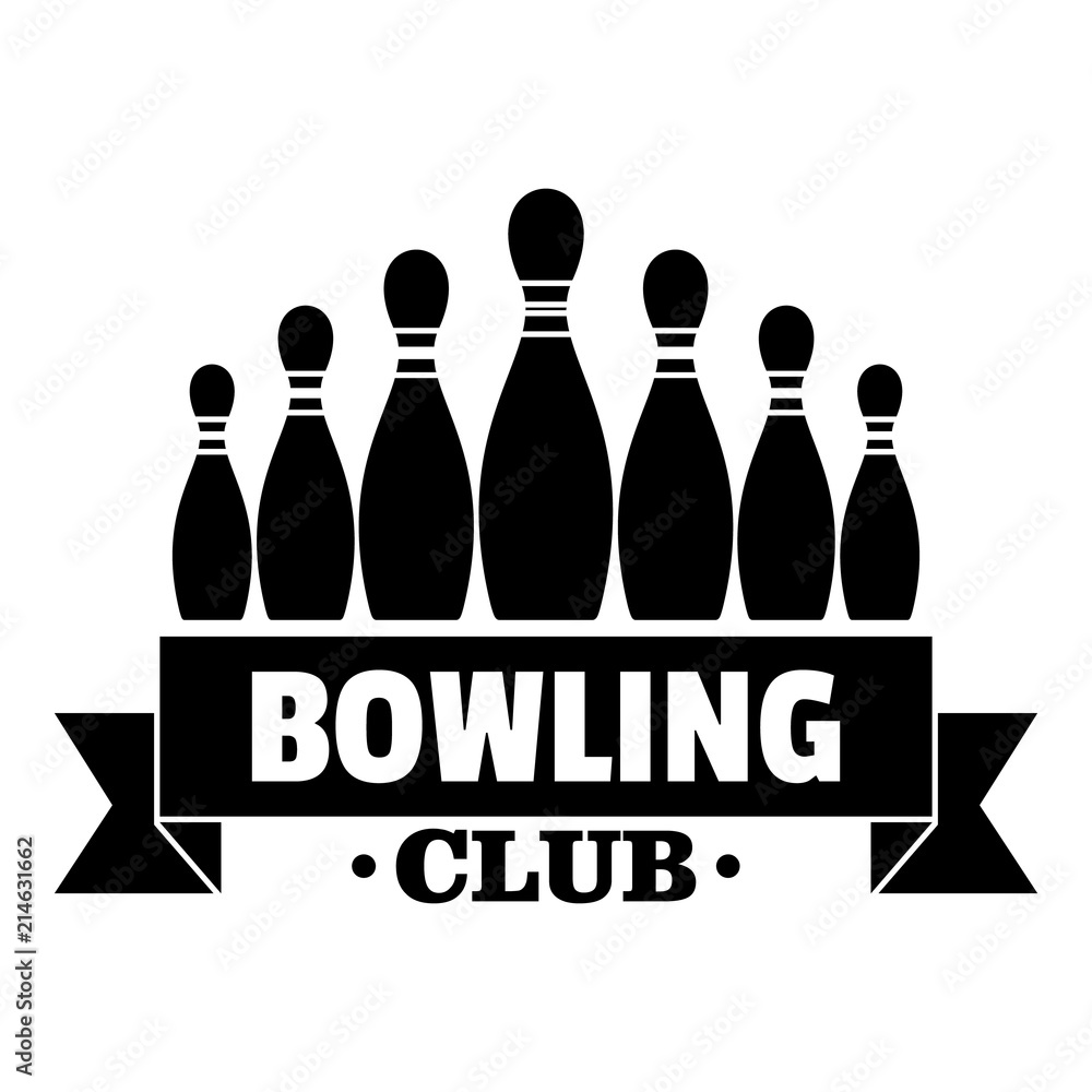 Ribbon bowling club logo. Simple illustration of ribbon bowling club ...