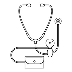 Wall Mural - Stethoscope blood presure icon. Outline illustration of stethoscope blood presure vector icon for web design isolated on white background