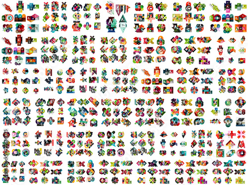 Fotografía Huge mega collection of business geometric option infographic designs, colorful