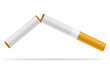 broken cigarette concept no smoke stock vector illustration