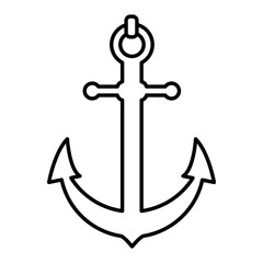 Sticker - line nautical anchor object ship symbol