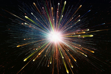 Wall Mural - high-energy particles explosion.