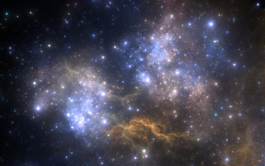 Wall Mural - space background with nebula and stars