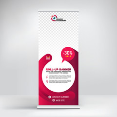 Wall Mural - roll-up design, modern graphic style, banner for advertising goods and services, stand for exhibitio