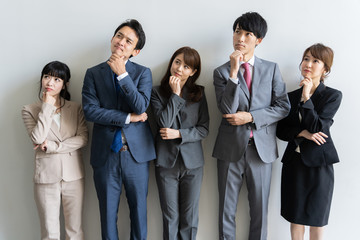 portrait of asian business group on white background