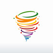 Colorful Tornado logo symbol isolated, Abstract Hurricane Logo Symbol, Typhoon vector illustration