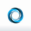 Circle Blue Tornado logo symbol isolated, Abstract Hurricane Logo Symbol, Typhoon vector illustration