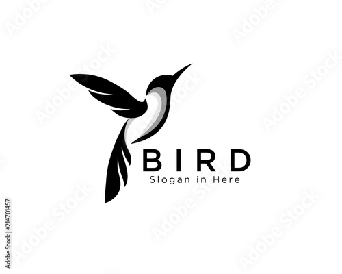 elegant art hummingbird fly logo Tableau sur Toile