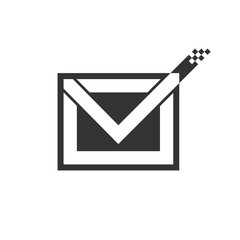 Sticker - Mail logo. Letter Icon. envelope and post symbol. Vector eps 08.