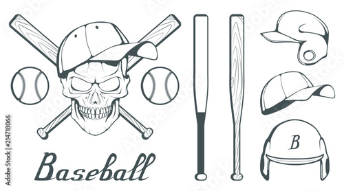 Set Of Baseball Player Design Elements Hand Drawn Baseball Ball Cartoon Baseball Helmet Hand Drawn Man Head Baseball Bat Vector Graphics To Design Buy This Stock Vector And Explore Similar Vectors