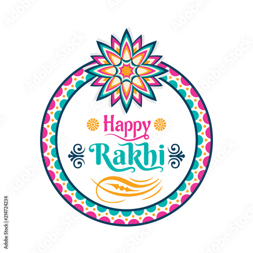 Foto decorative happy rakhi festival greeting card design