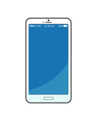 Wall Mural - blue empty mobile phone screen time and charge
