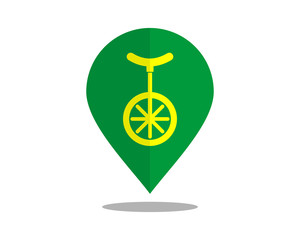 Canvas Print - one wheel icon marker pin path image vector icon logo
