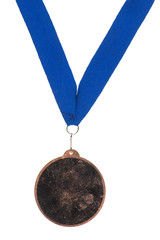 Wall Mural - metallic medal on a white background