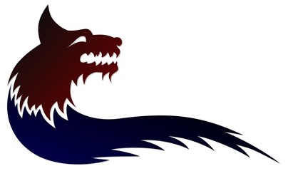 A symbol of the stylized wolf.