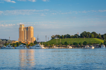 View of Federal Hill and the Inner Harbor in Baltimore, Maryland