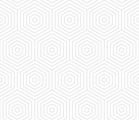 Aufkleber - Abstract geometric pattern background of linear honeycomb texture and vector seamless hexagon grid lines