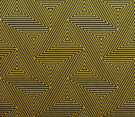 Aufkleber - Abstract geometric pattern of golden glittery seamless triangle mosaic grid lines. Vector gold tangle pattern