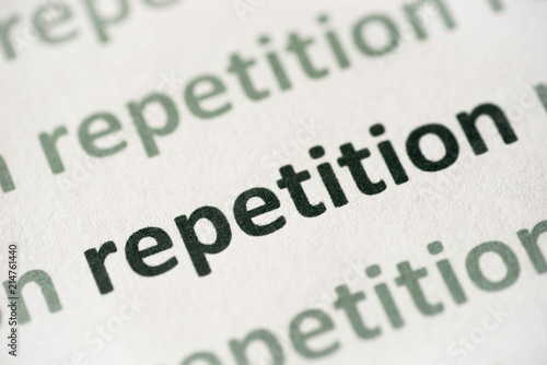 Cuadros en Lienzo word repetition printed on paper macro