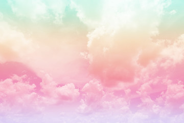 Wall Mural - Cloud and sky with a pastel colored background