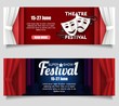 Theatre festival vector paper cut banner templates