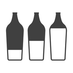 Wall Mural - icons filling bottles with liquid. vector on white background.