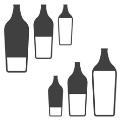 Wall Mural - icons filling bottles with liquid. two variants of execution. vector on white background.