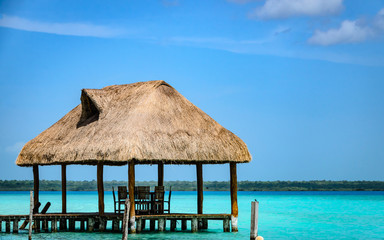 Hut in Lake Bacalar, Mexico