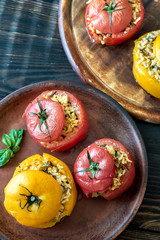 Poster - Stuffed tomatoes with brown and wild rice mix