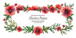 Watercolor hand painted header frame Meadow Poppies