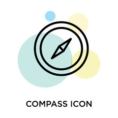 Wall Mural - Compass icon vector sign and symbol isolated on white background, Compass logo concept