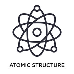 Sticker - Atomic structure icon vector sign and symbol isolated on white background, Atomic structure logo concept