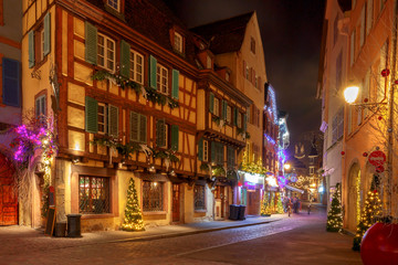 French city Colmar on Christmas Eve.