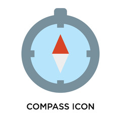 Wall Mural - Compass icon vector sign and symbol isolated on white background, Compass logo concept