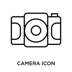 Wall Mural - Camera icon vector sign and symbol isolated on white background, Camera logo concept