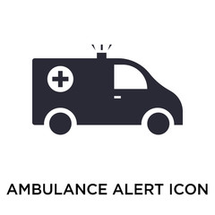 Wall Mural - Ambulance Alert icon vector sign and symbol isolated on white background, Ambulance Alert logo concept