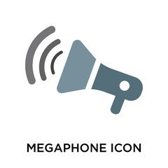 Canvas Print - Megaphone icon vector sign and symbol isolated on white background, Megaphone logo concept