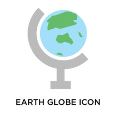 Canvas Print - Earth globe icon vector sign and symbol isolated on white background, Earth globe logo concept