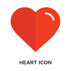 Canvas Print - Heart icon vector sign and symbol isolated on white background, Heart logo concept