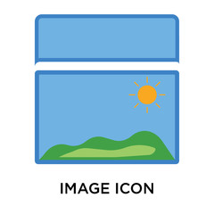 Sticker - Image icon vector sign and symbol isolated on white background, Image logo concept