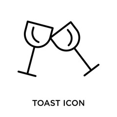 Wall Mural - Toast icon vector sign and symbol isolated on white background, Toast logo concept