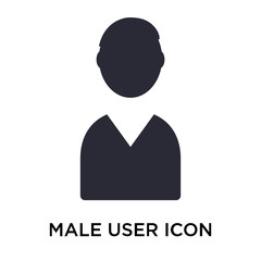Wall Mural - Male User icon vector sign and symbol isolated on white background, Male User logo concept