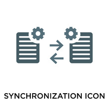 Synchronization Icon Vector Sign And Symbol Isolated On White Background, Synchronization Logo Concept