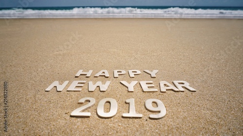 New Year Concept Happy New Year 2019 Made Of Arranged