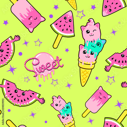 Cute Kids Ice Cream Pattern For Girls And Boys Colorful Ice Cream