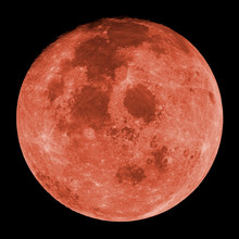 Red Moon, Also Known As Blood Mooon, A Lunar Eclipse Where The Moon Gets A Red Color