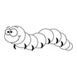 © budolga - Colorless funny cartoon caterpillar.