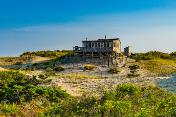 Wall Mural - Sand Dunes, house and Grass of the Provincelands Cape Cod MA US.